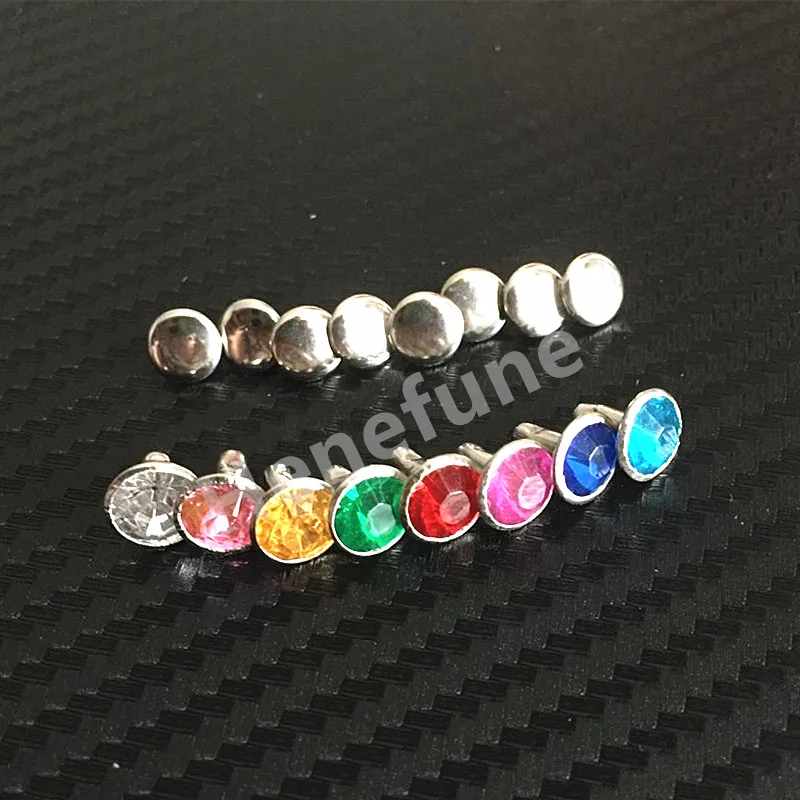 

100pcs 7MM 8 colors Rhinestone Rivets Jeans Bags Shoes Craft Decorative Spikes and Studs Nails Accessories for DIY Leather Decor