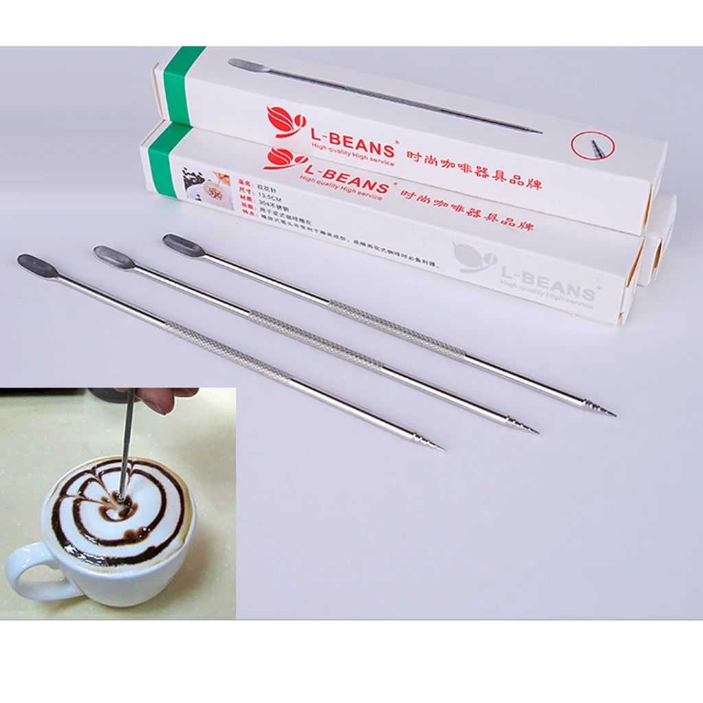 1 piece DIY Coffee Latte Art Pen Stainless Steel Tool Espresso Machine Cafe Kitchen Cafe Latte Art Pen Coffeeware