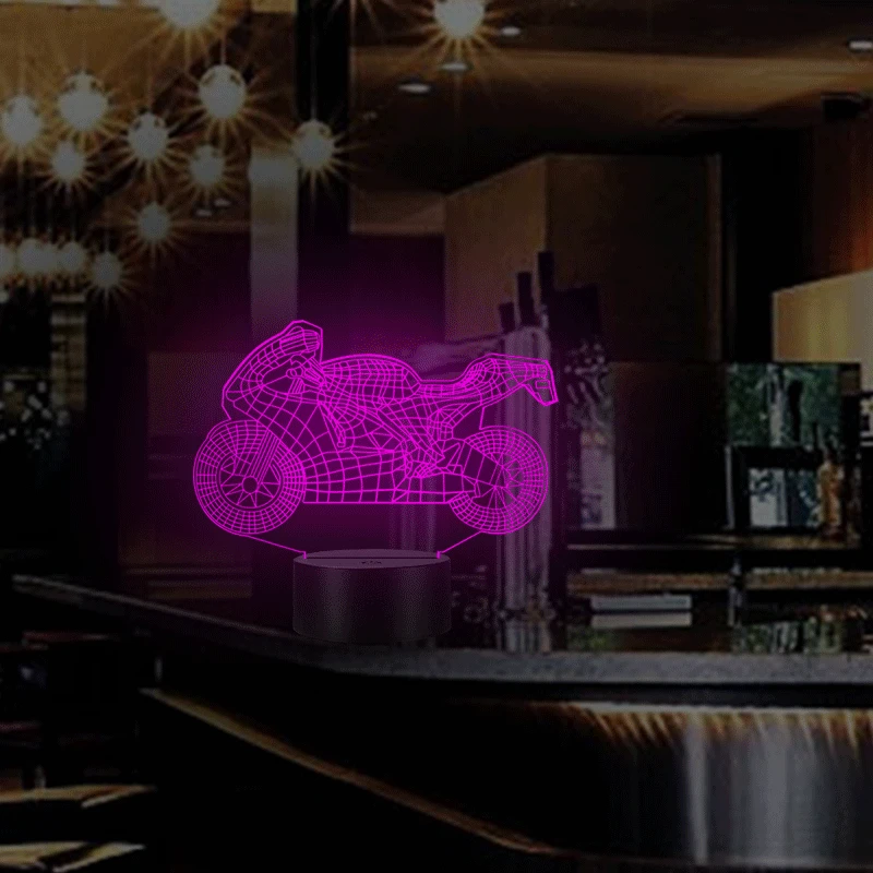 VCity модный Мотоцикл 3D СВЕТОДИОДНЫЙ Ночник светильник Настольная лампа USB