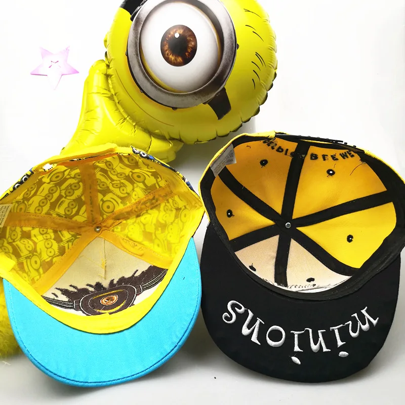 Fashion Baseball Cap Snapbacks Children Cartoon Minions Hat Embroidery Big Eye Casquette for Boy and Girl