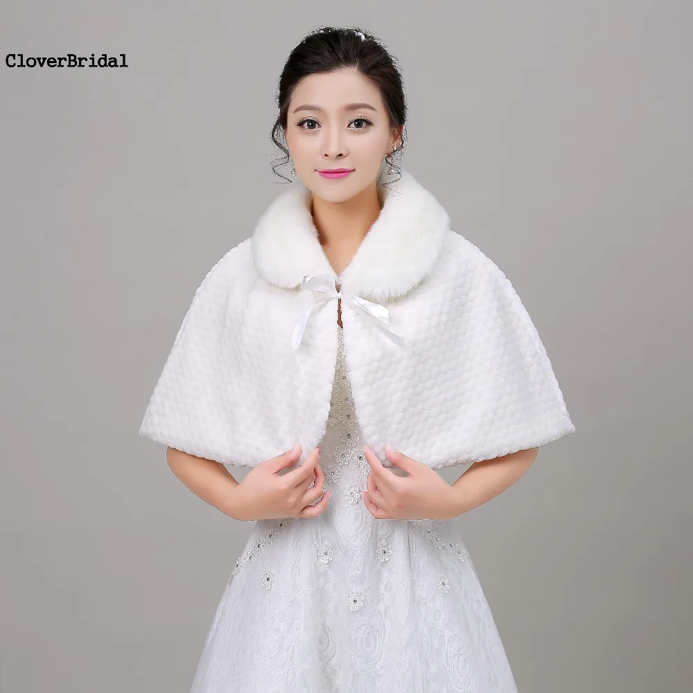

Free size Wedding Bolero Fur Lace Bolero Women Bridal Wrap Shawl Wedding Jacket Iovry Fur Faux Shrug