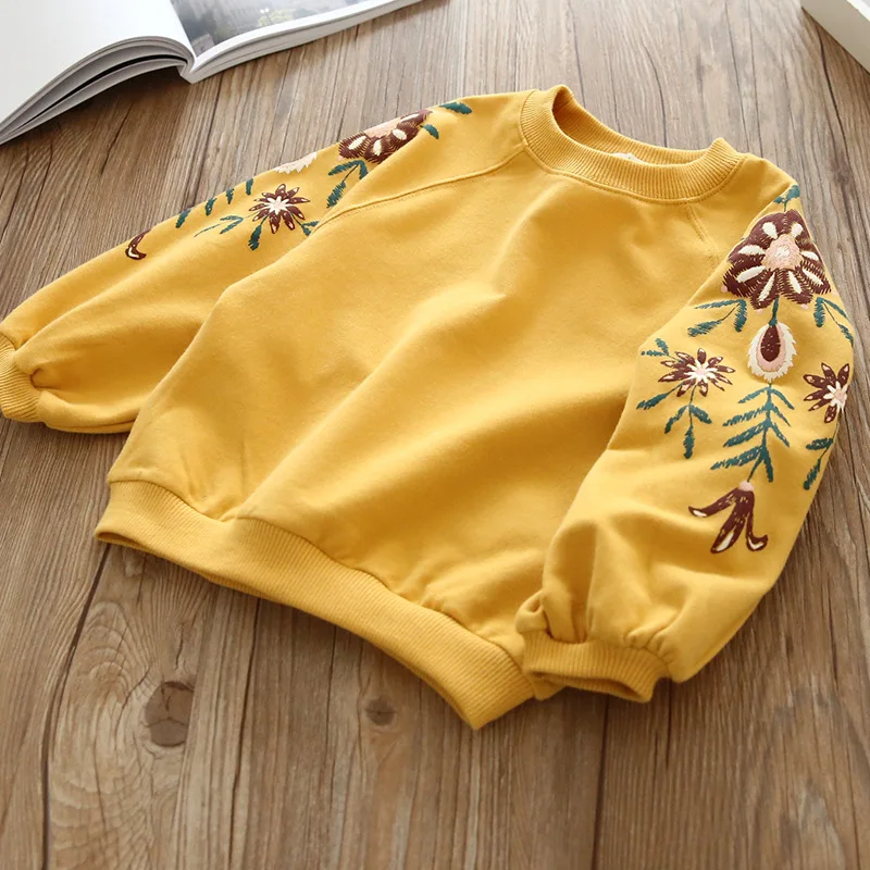 

Flower Print Girls Sweatshirt Spring Autumn Kids Sweatshirt for 2 3 4 5 6 7 8 Year Girl Cotton Casual Long Sleeve Children Tops