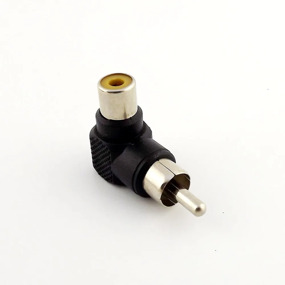 

1pcs red/black RCA Male to RCA Female Right Angle AV Audio Adapter Nickel