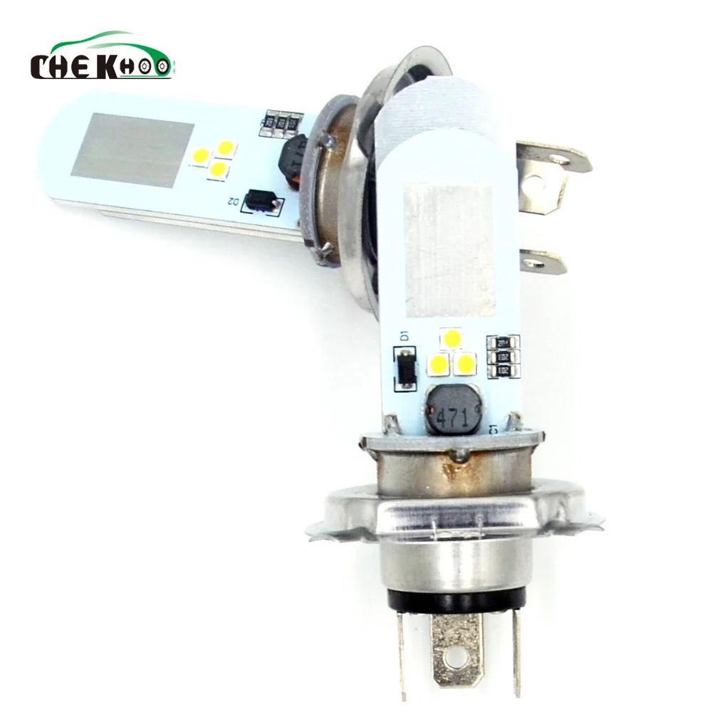

H4 Led Motorcycle Headlight Bulbs H/L Lamp Scooter Accessories Moto Motorbike High Low Head Beam 12V 6500K 6smd 3030