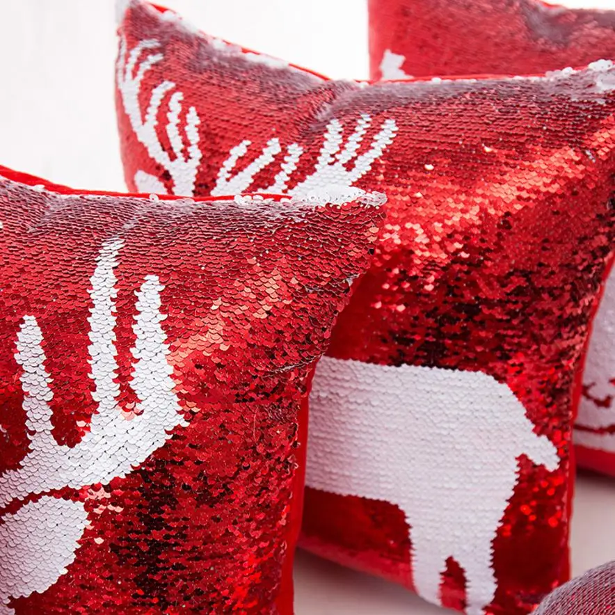 Цвет-красный, подарок к Рождеству подушка со стразами чехол 40 х 40 см 1 шт. Подушка Чехол кафе дом Декор Рождественский Чехол на подушку подушка чехол 35