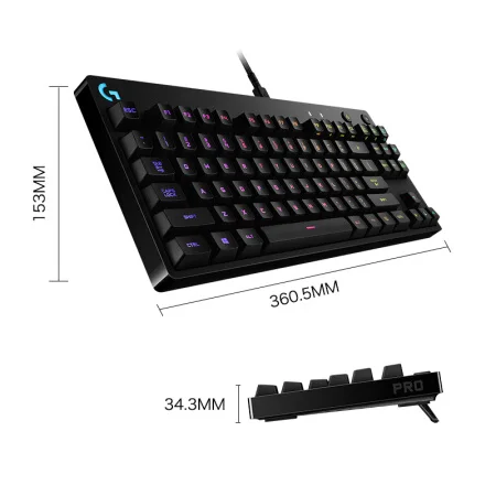 Игровая клавиатура Logitech G PRO RGB программируемая проводная USB с подключаемым