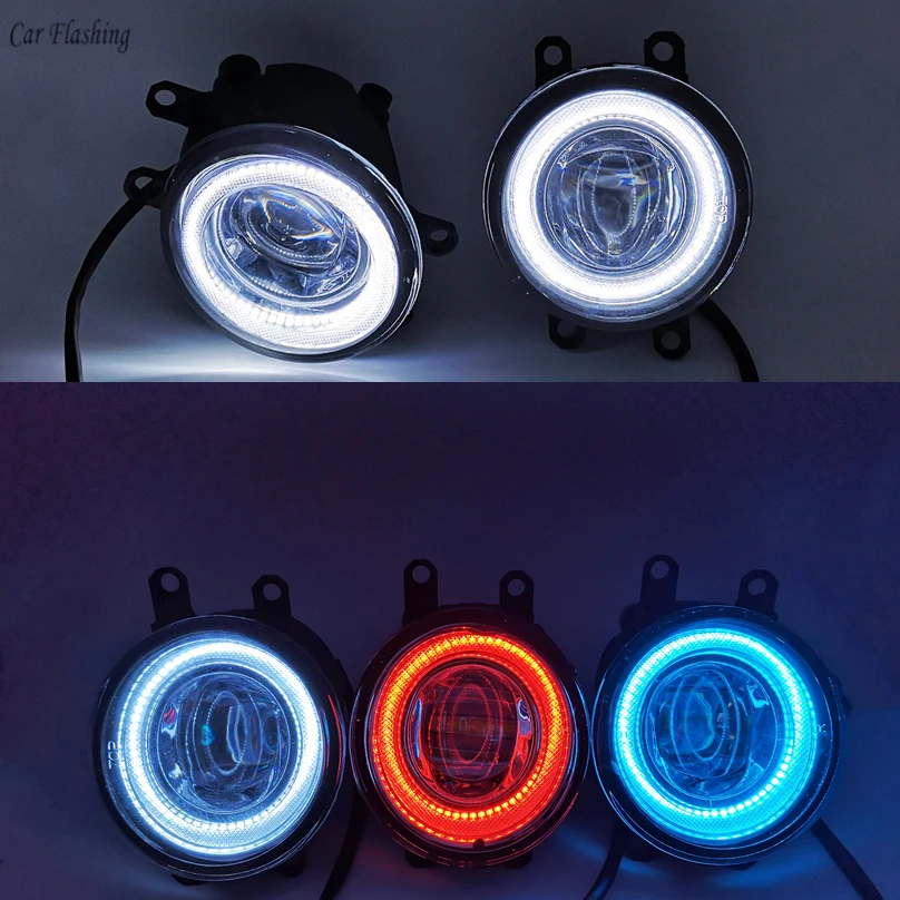 Car Flashing 2 Pcs LED Angel Eyes Fog Light Lamp DRL Daytime Running