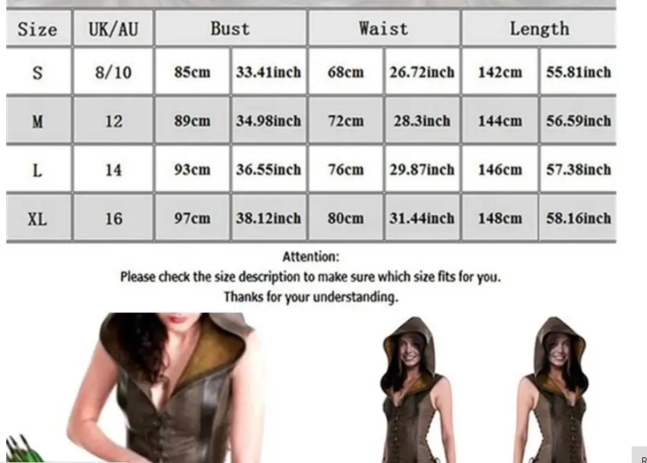 Women Fashion Sexy Slim Lace Up Leather Medieval Ranger Long Dress Adult Coats Cosplay Disfraz Mujer Costume Halloween 1