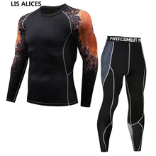 Новое весеннее зимнее термобелье наборы мужские быстросохнущие анти-микробные стрейч Мужские Термо нижнее белье мужские кальсоны для фитнеса