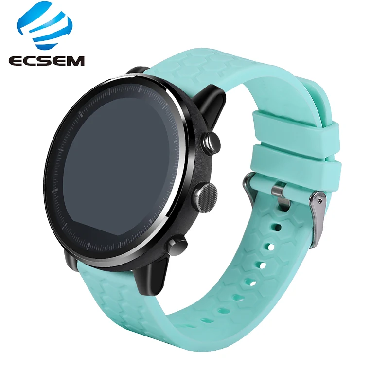 

ECSEM 22MM Silicone Rubber watch strap for AMAZFIT stratos 2 2S wrist band belt for Samsung Gear S3 Unique hexagonal design
