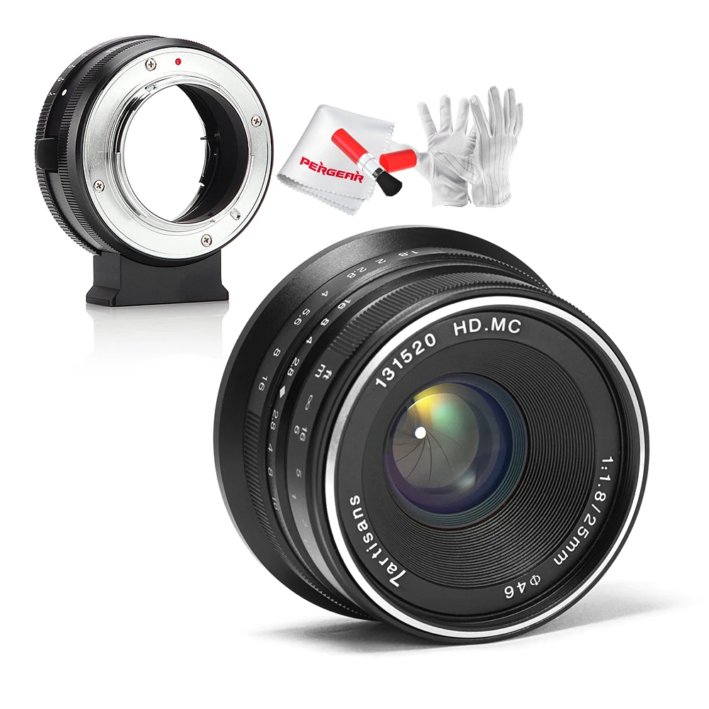 

7artisans 25mm F1.8 Prime Lens for Panasonic for Olympus M4/3 Mount Cameras Meike MK-NF-P Mount Adapter for Nikon F-Mount Lens