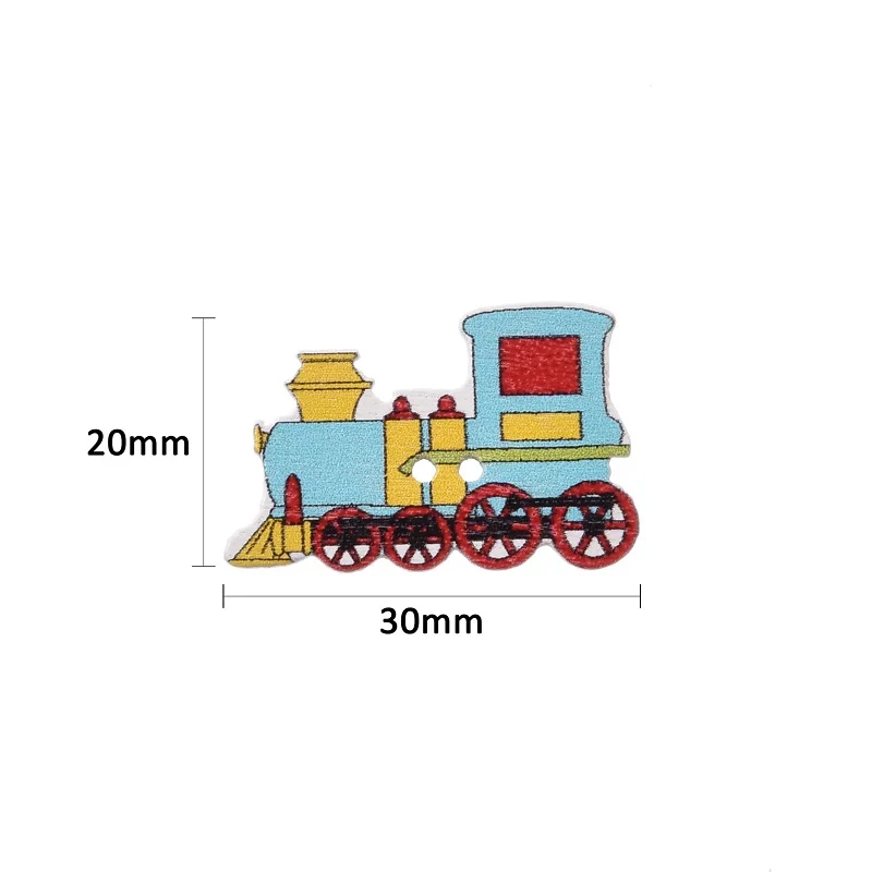 30x20 мм 50 шт смешанных цветов Поезд деревянные кнопки для ручной работы ремесло Fit Шитье и Скрапбукинг аксессуары 2 отверстия