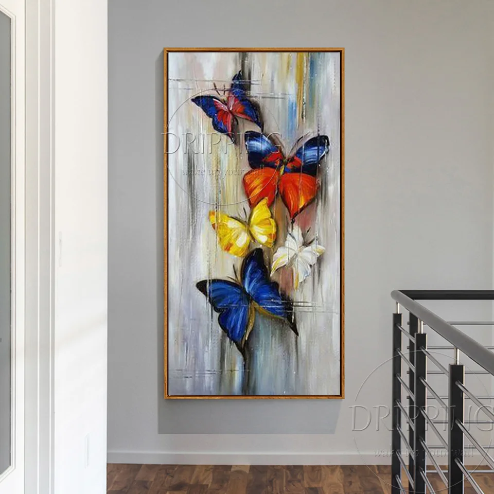 Formato lungo dipinta a Mano Astratta Farfalle Pittura A Olio su Tela di  Canapa Handmade Piccolo Insetto Farfalla Astratta Dipinti Ad Olio -  AliExpress, image size:960x960