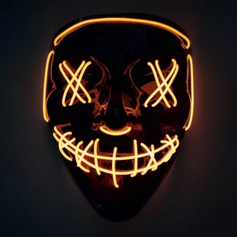 

Halloween LED Mask Purge Masks Election Mascara Costume DJ Party Light Up Masks Glow In Dark 10 Colors To Choose