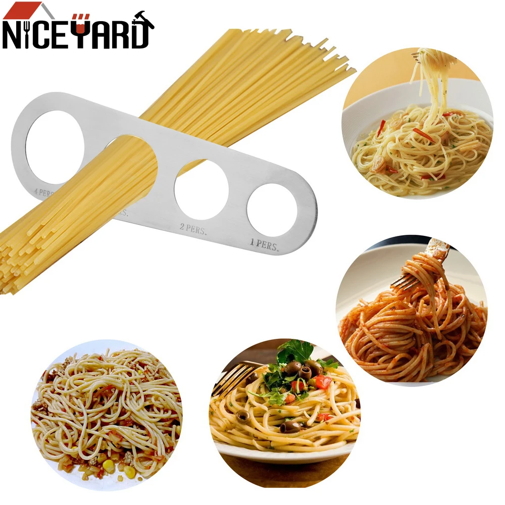 

NICEYARD 1Pcs Pasta Noodle Measure 4 Holes Spaghetti Measurer Stainless Steel Kitchen Accessories