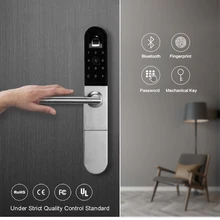 Европейский Bluetooth WiFi биометрический дверной замок отпечатков пальцев для алюминиевых раздвижных или распашных дверей с 3585 врезом для наружного