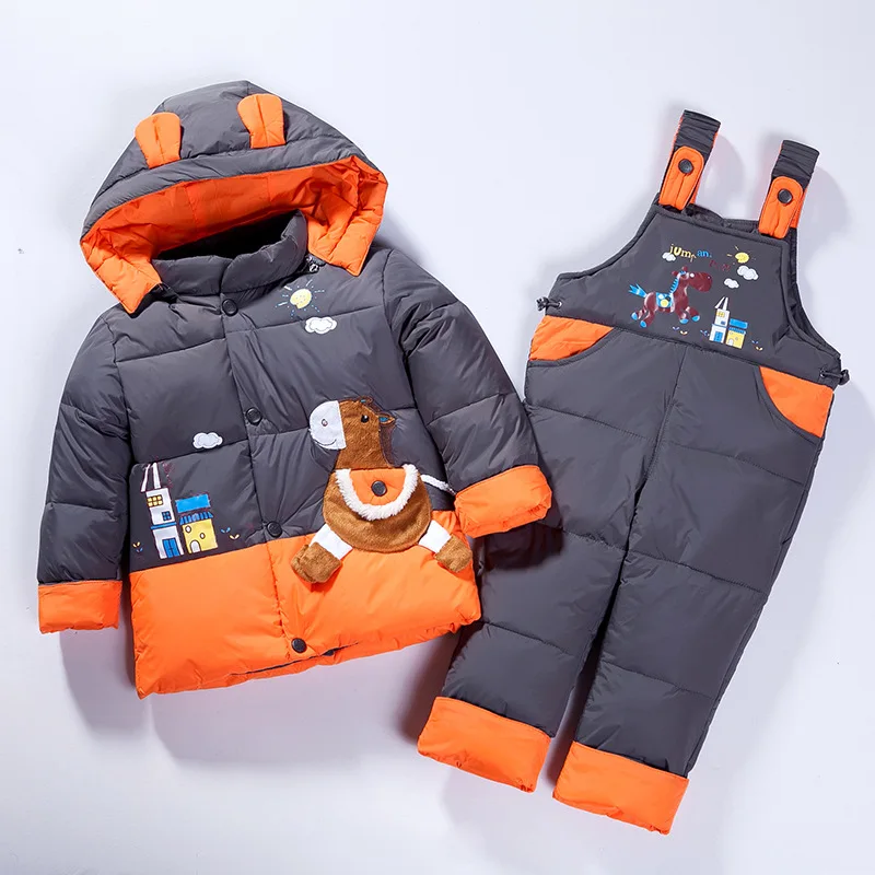 

BibiCola baby girls boys clothing set newborn baby winter warm clothes suit warm parka down coat+pants 2pcs clothing for infant