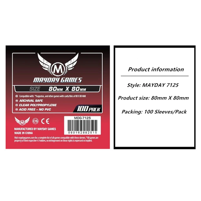 100 Sleeves Board Games MAYDAY Card Game Sleeve Protector protective clear cards sleeves 7125 x 100