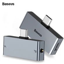 Baseus usb type C до 3,5 мм разъем для наушников AUX адаптер для Xiaomi Redmi Note 7 huawei P20 P30 Pro type-C разветвитель для быстрой зарядки