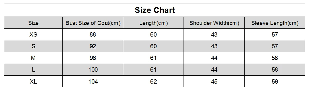 SIZE CHART