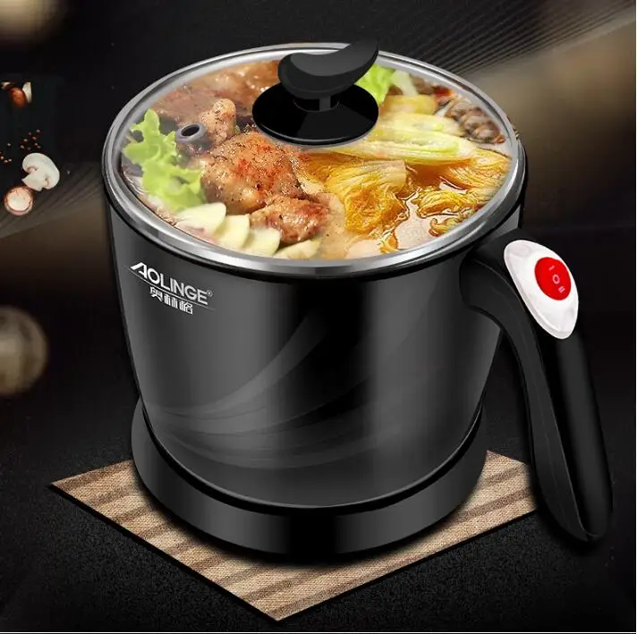 220V Electric Multi Cooker Household Hot Pot Cooking Machine Portable Mini Cooker Pot For Travel Multifunction Pot EU/AU/UK/US