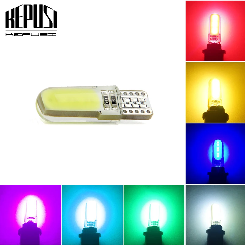 

T10 W5W LED Car Interior Light COB Marker Lamp 12V 168 194 501 Side Wedge Parking bulb canbus Auto Car Styling Purple Green Blue