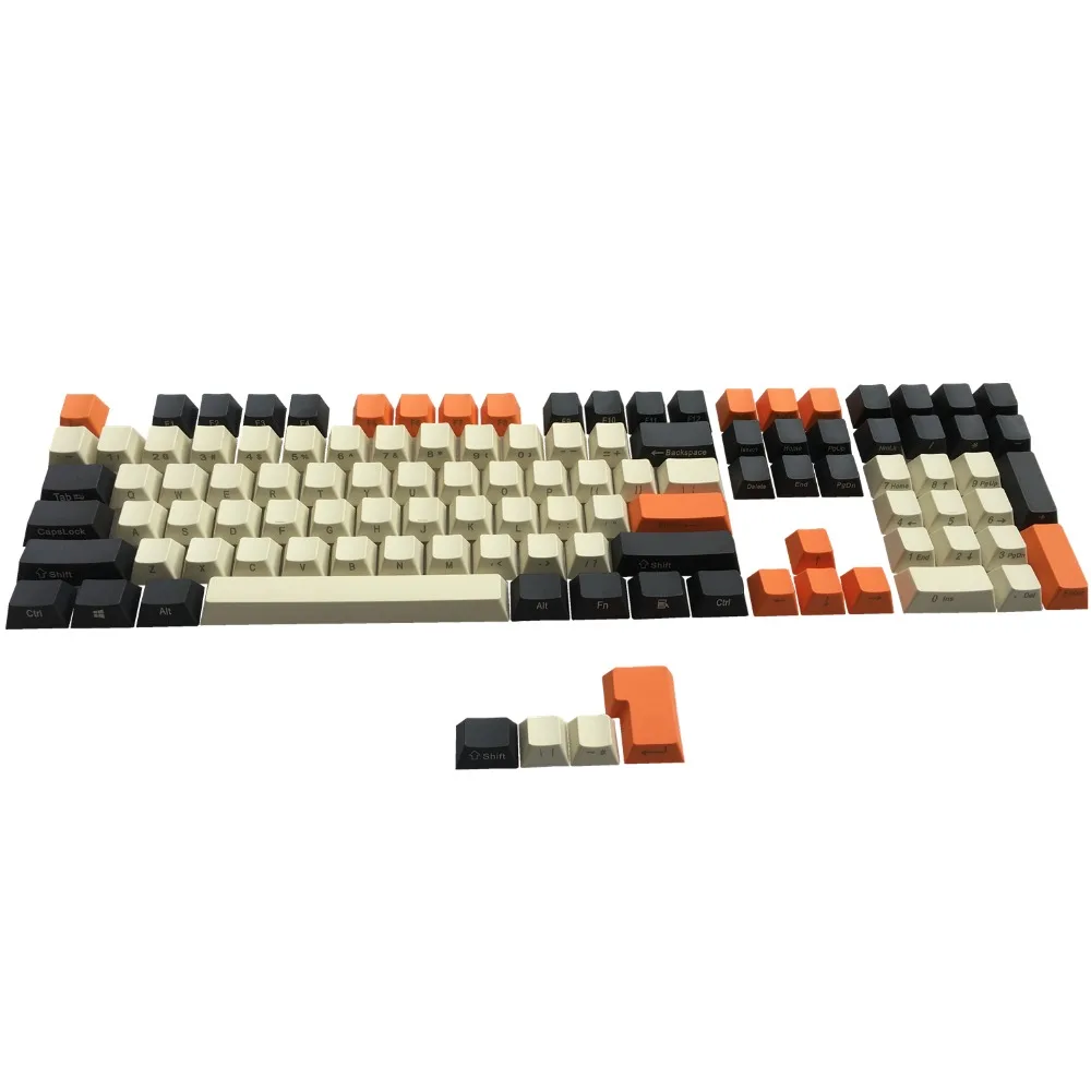 Колпачки для клавиш PBT Carbon с боковой печатью набор ANSI ISO Cherry MX механической