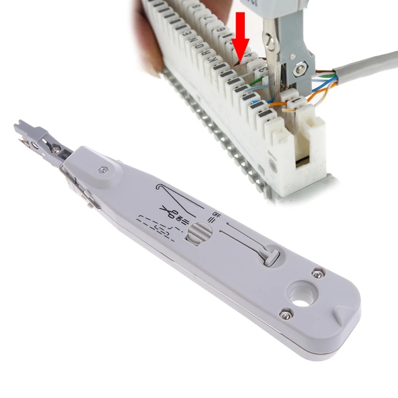 Серый Регулируемый ударный IDC вставка Ethernet сетевой перфоратор вниз инструмент с датчиком ABS+ стальной провод инструмент заделки кабелей