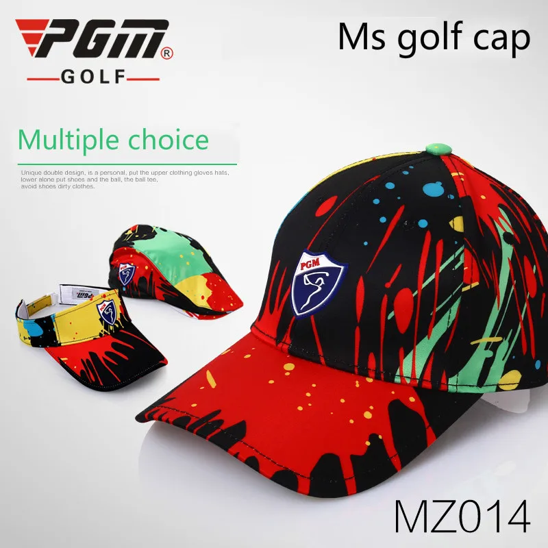 2018 PGM Golf lady's cap Outdoor Sun Shading Sweat Absorb Printing Cap for women Uv Protection golf cap Average size