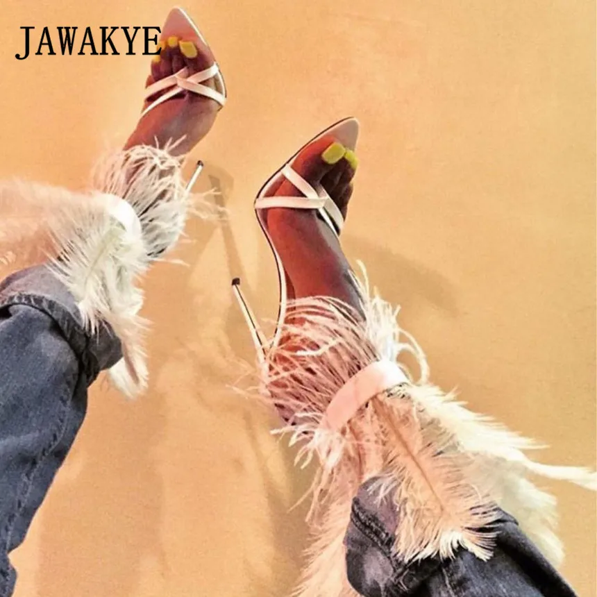 orange feather heels