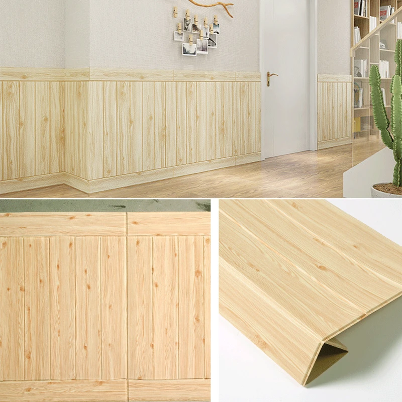 

Self adhesive Wood 3D Wallpaper TV Background Waterproof Wall Sticker Living Room Wall paper Mural Bedroom Decor Stickers