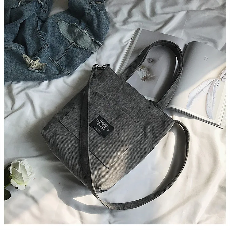 코듀로이 숄더백