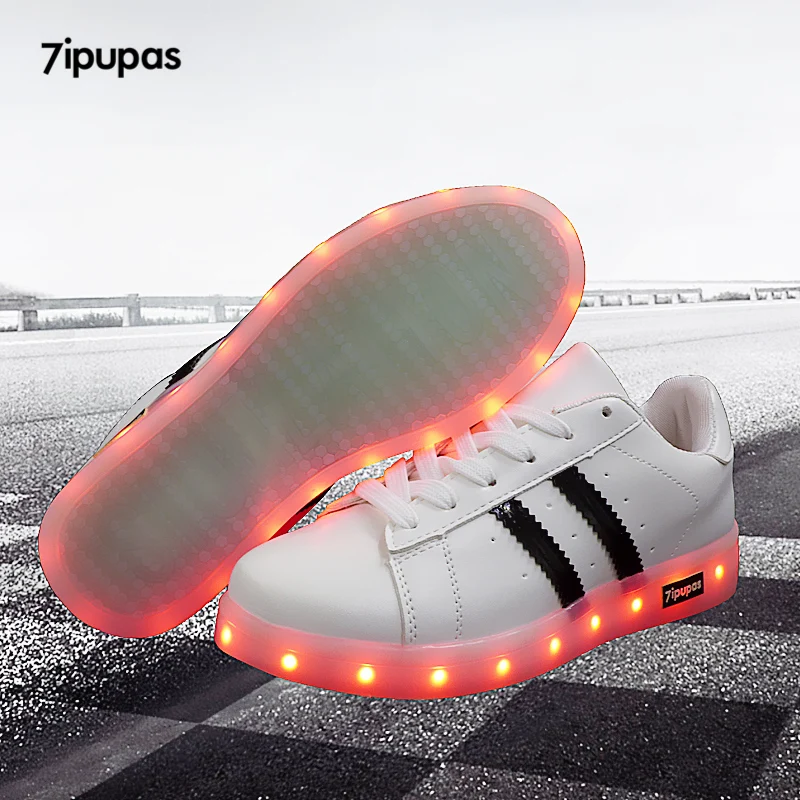 7ipupas мальчики девочки дети мода Led светящиеся кроссовки хорошее качество туфли со