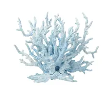 Детское голубое пластиковое украшение в форме коралла, растение для аквариума