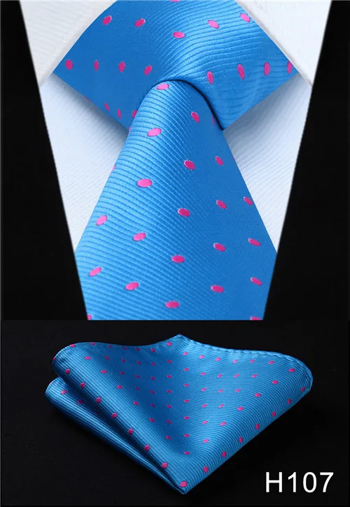 Для мужчин галстук тканый класический галстук-бабочка, клетчатый узор в горошек, в клетку 3," шелковый галстук вечерние Свадебные платок Бизнес галстук-бабочка, комплект - Цвет: H107