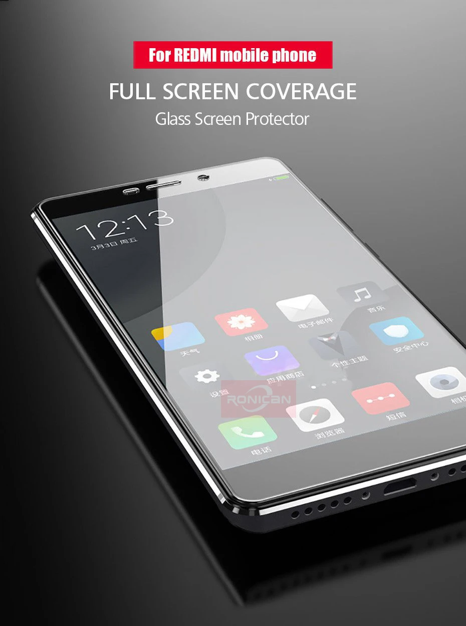 RONICAN Tempered Glass For Xiaomi Redmi Note 4X Redmi 4X Full cover Screen Protector 9H Protector Film for Xiaomi Redmi 4X glass (5)