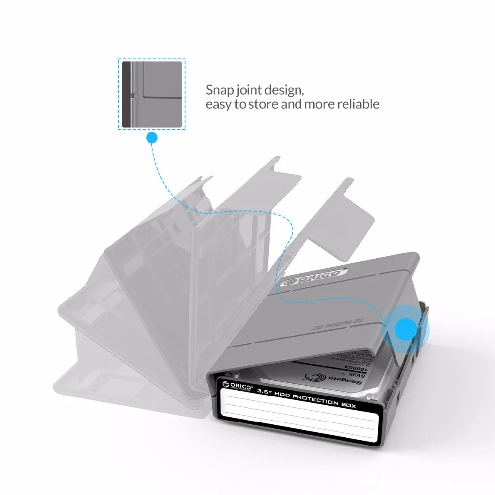 ORICO HDD Protection Box 3.5 Inch External Storage Box for HDD SSD With label Design Moisture-proof