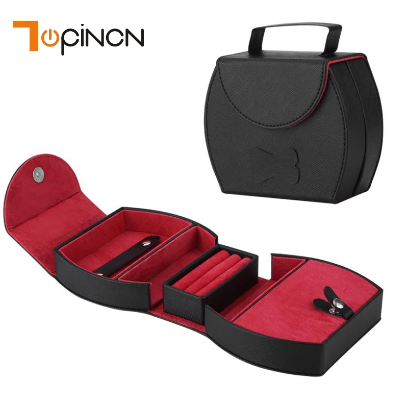 

Foldable Jewelry Boxes And Packaging Leather Makeup Organizer Storage Box Container Case Gift Box Women Cosmetic Casket