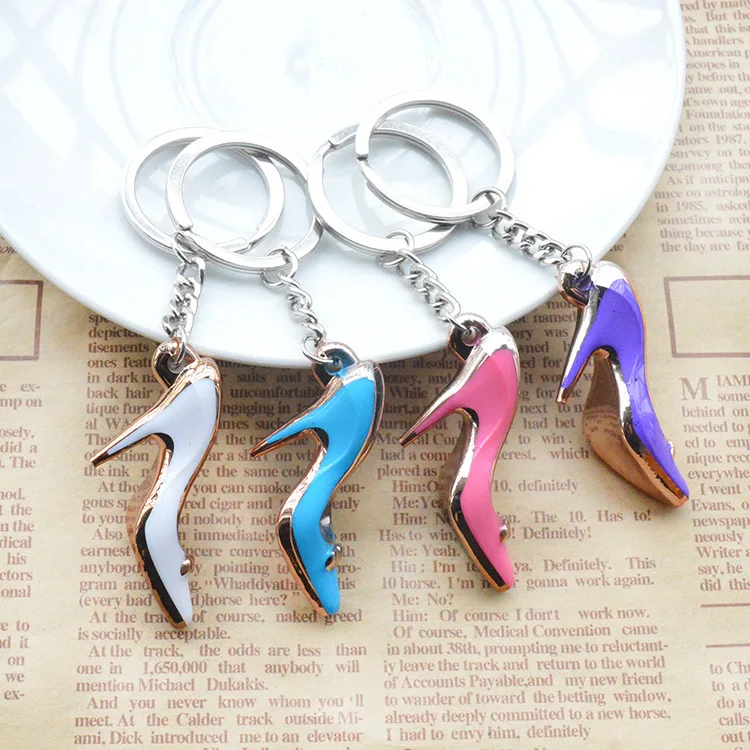 

1PCS Cute cartoon keychain high heel key ring chain bag pendant car pendant For Women Jewelry YS-253