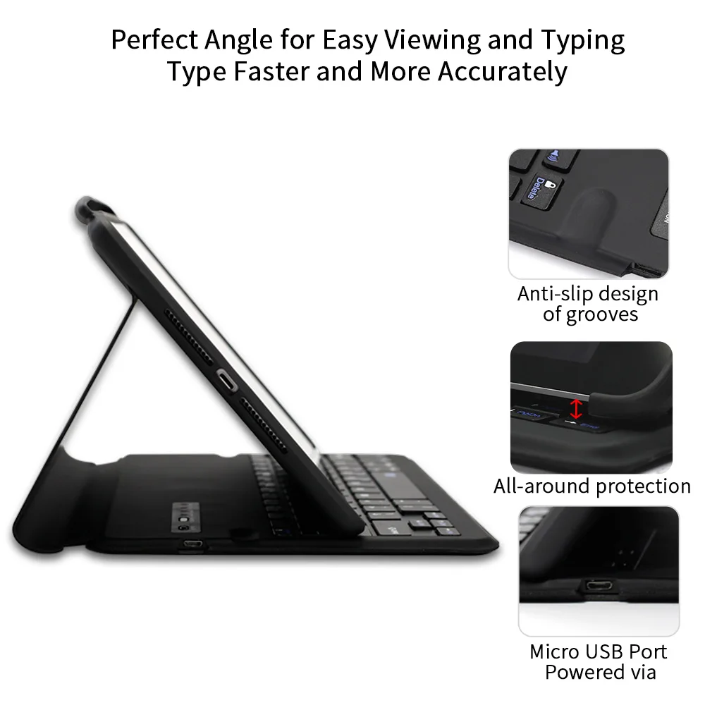Чехол для iPad Air 2, Беспроводная Bluetooth клавиатура с карандашом, умный кожаный чехол для Apple iPad Air 9,7 5th 6th