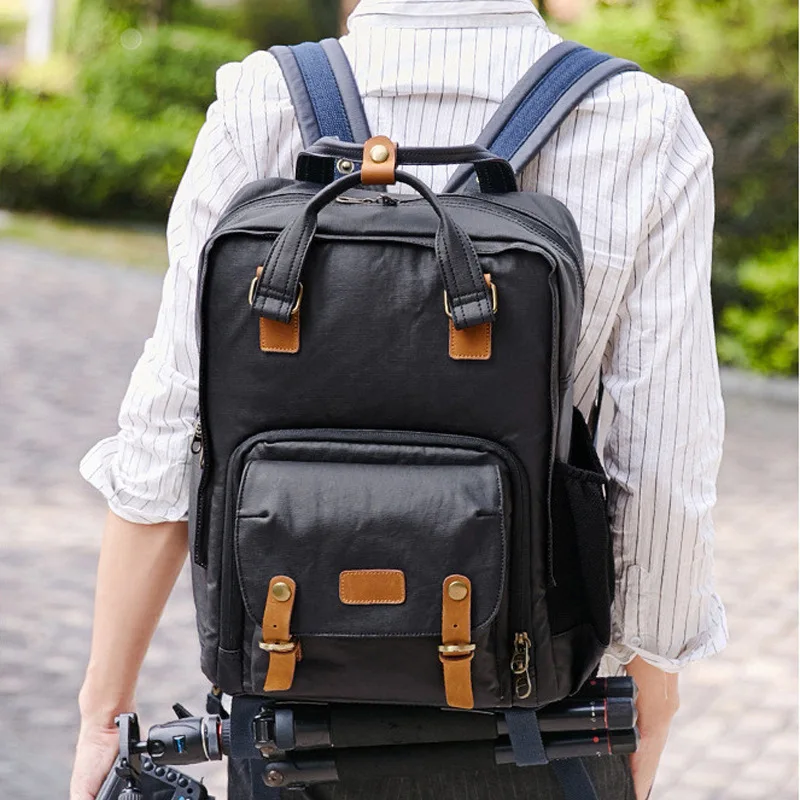 

Professional Retro Fashion Casual Waterproof Canvas Camera Tripod Bag Photography Tripod DSLR Backpack for Canon Nikon Song SLR