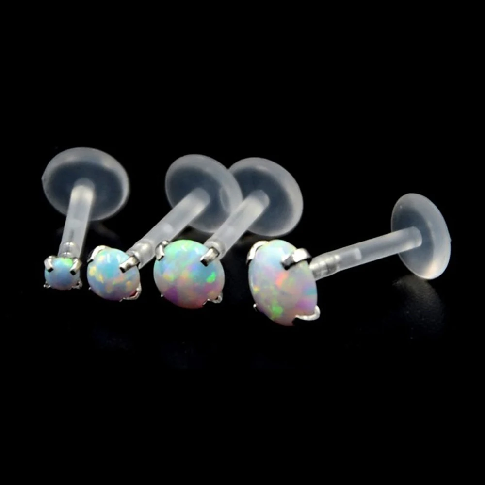 Piercing Jewelry Ear Piercing Jewelry Body Piercing Jewelry Body Jewelry 1Piece Fashion Round Zircon CZ 316l Steel&PTFE Labret Lip Bar Ring Piercing Ear Cartilage Tragus Sexy Girl