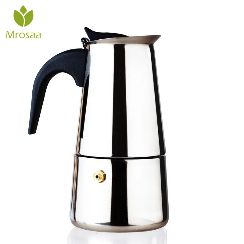 

100/200/300/450ML Stainless Steel Coffee Pot Moka Coffee Maker Teapot Mocha Stovetop Tool Filter Percolator Cafetiere Top Sale