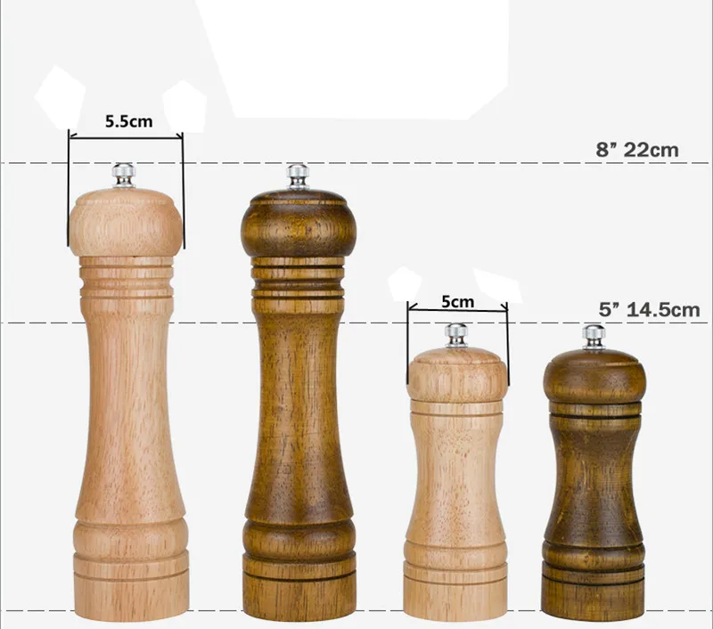 Мельница для соли и перца, Высококачественная мельница для перца из твердой древесины с сильной регулируемой Керамической шлифовальной машиной, кухонные инструменты