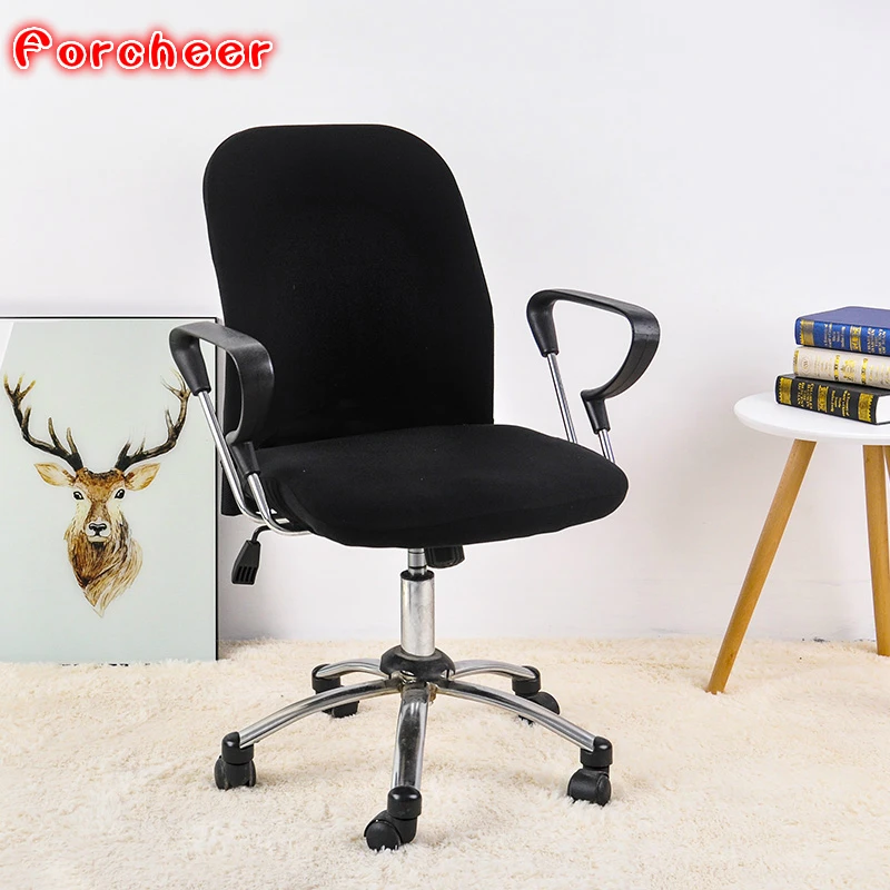 

Spandex Office Chair Covers Dining Big Size Black Short Chair Cover housse de chaise funda silla Super Coffee Elastic Seat Cover