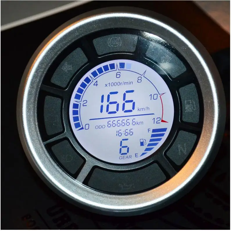 Мотоцикл инструмент двигатель ЖК цифровой спидометр Techometer одометр измеритель уровня масла
