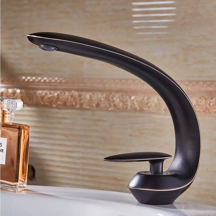 Online Rose Gold Becken Wasserhahn Moderne Waschbecken Mischbatterie Messing waschbecken Wasserhahn Einzigen Griff Einzigen Loch Kran Für Bad