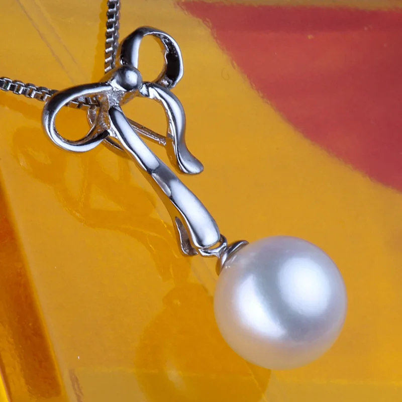 ASHIQI стерлингового серебра 925 ожерелье s Подвески Жемчуг, идеально круглый пресноводный жемчуг ожерелье женщины, Новая мода ювелирные изделия