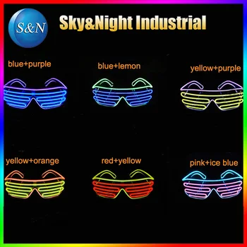 

5PC/Lot EL wire two colors mix flashing glasses LED glasses EL glasses