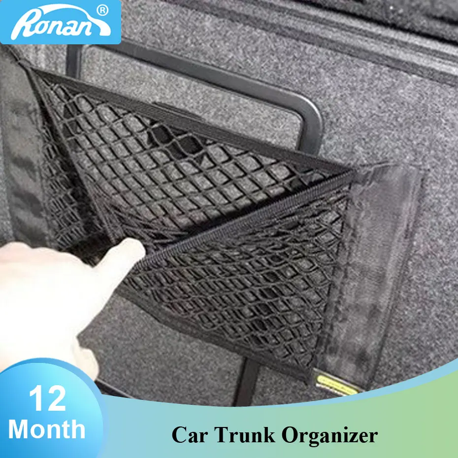 

Car Styling Car Trunk Box Storage Bag Mesh item collection Net Bag 40cm*25CM Luggage Holder magic Sticker Trunk Organizer
